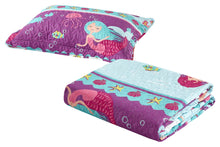 Load image into Gallery viewer, All American Collection Aqua-Purple Mermaid Bedspread Set