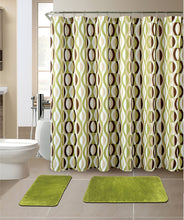 Load image into Gallery viewer, 15-Piece Helix Design Bathroom Set With Matching Shower Curtain