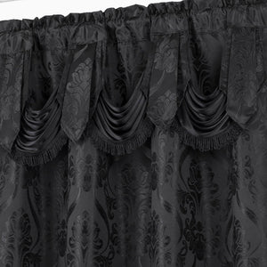 All American Collection New 4 Piece Drape Set with Attached Valance and Sheer with 2 Tie Backs Included