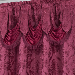 All American Collection New 4 Piece Drape Set with Attached Valance and Sheer with 2 Tie Backs Included