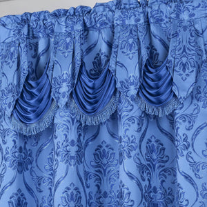 All American Collection New 4 Piece Drape Set with Attached Valance and Sheer with 2 Tie Backs Included