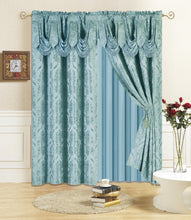 Load image into Gallery viewer, All American Collection New 4 Piece Drape Set with Attached Valance and Sheer with 2 Tie Backs Included