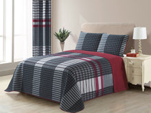 Load image into Gallery viewer, Plaid Printed Reversible Bedspread/Quilt Set